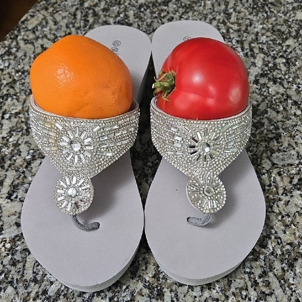 Olivia Miller Silver Embellished Sandals